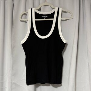Abercrombie & Fitch Black Tank Top with White Trim